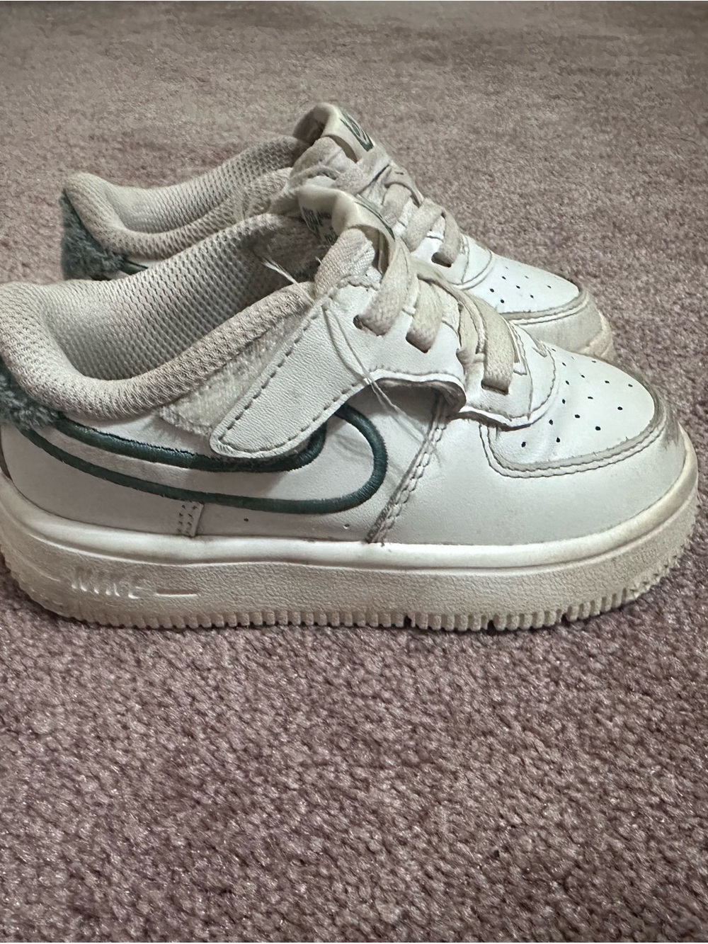 Nike Kids Athletic Sneakers with Green Accent